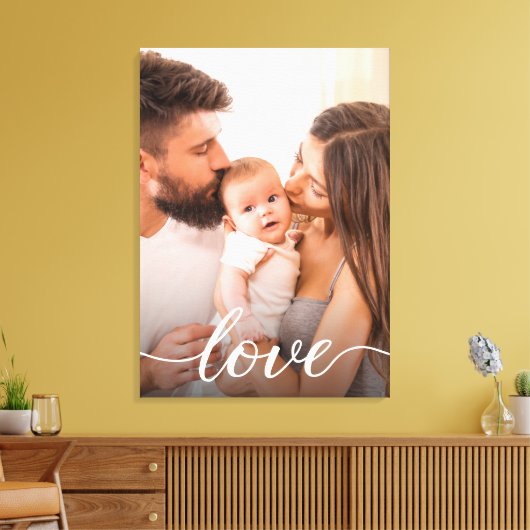 Liefde Script Persoonlijke familiefoto Canvas Afdruk (Insitu (Woonkamer))