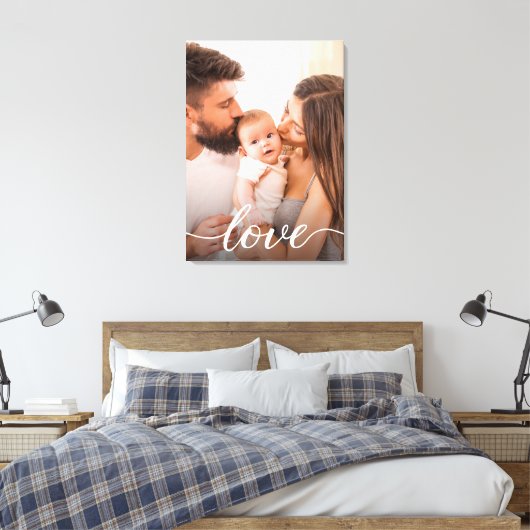Liefde Script Persoonlijke familiefoto Canvas Afdruk (Insitu (Slaapkamer))