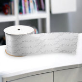 Liefde Script Schrijven Zwart op Wit Satijnen Lint