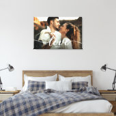 Liefde Script Verloving Foto met namen Canvas Afdruk (Insitu (Slaapkamer))
