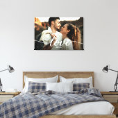 Liefde Script Verloving Foto met namen Canvas Afdruk (Insitu (Slaapkamer))