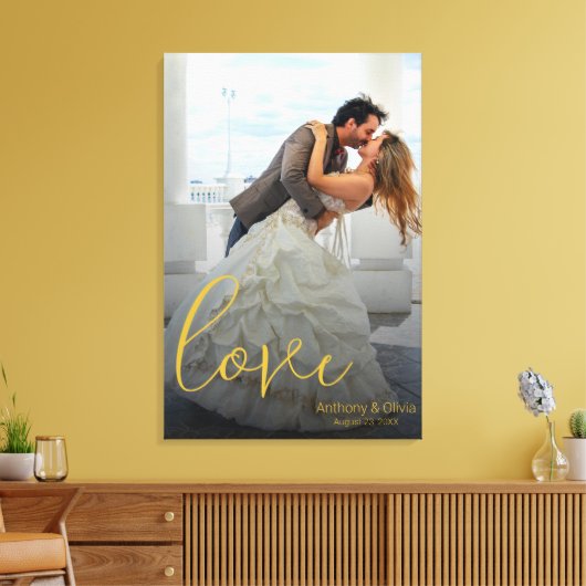 Liefde Scripted Gepersonaliseerde Huwelijkscadeau  Canvas Afdruk (Insitu (Woonkamer))