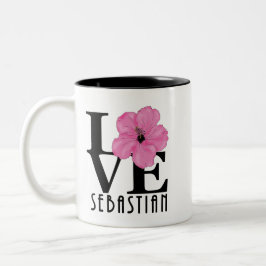 LIEFDE Sebastian 11oz roze hibiscus Tweekleurige Koffiemok
