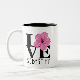 LIEFDE Sebastian 11oz roze hibiscus Tweekleurige Koffiemok
