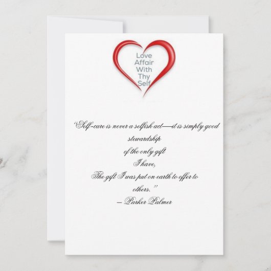 Liefde Self Card Reminder Bedankkaart (Voorkant)