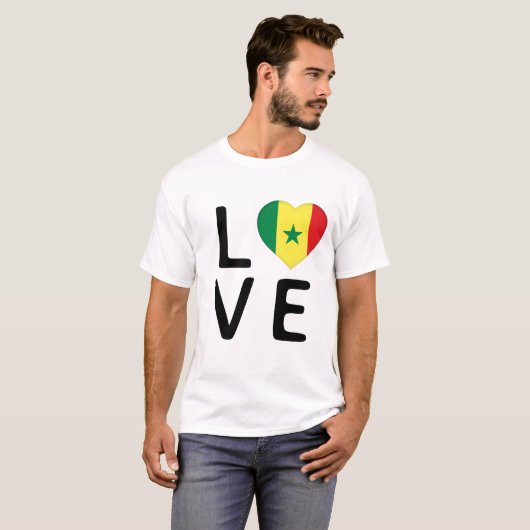 Liefde - Senegal vlag T-shirt (Voorkant volledig)