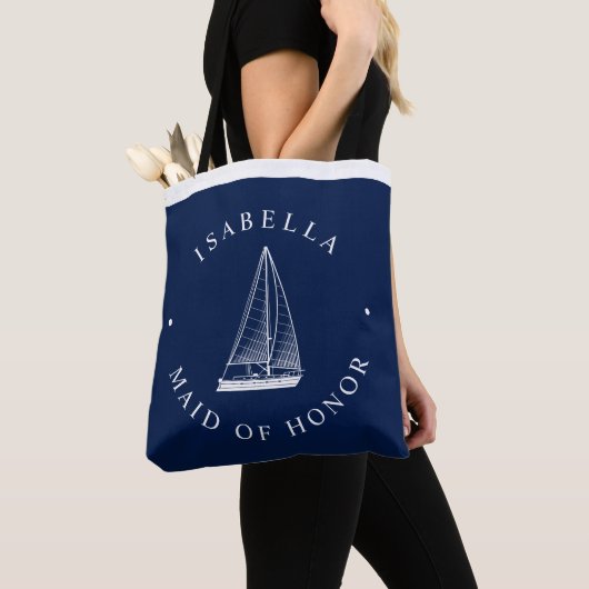 Liefde Sets Zeil Nautische Bruiloft Partij Tote Bag (Dichtbij)