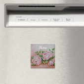 Liefde Shabby Chic  Roze Rose Schilderij Magnet (Insitu (Vaatwasser))