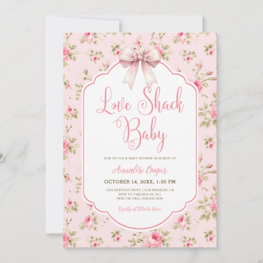 Liefde Shack Baby Meisje Baby shower Kaart (Voorkant)