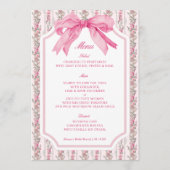Liefde Shack Bloemen Roze Bow Party Menu (Voorkant)