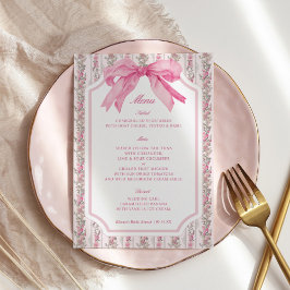 Liefde Shack Bloemen Roze Bow Party Menu