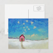 Liefde shack cabine leuk romantische kunst Staand  Briefkaart (Voorkant / Achterkant)