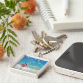 Liefde shack cabine leuk romantische kunst Staand  Sleutelhanger (Zijkant)