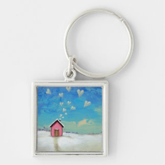 Liefde shack cabine leuk romantische kunst Staand Sleutelhanger