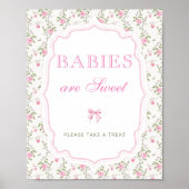 Liefde Shack Pink Bow Baby's zijn zoet Neem een tr Poster (Voorkant)