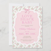 Liefde Shack Roos Bloemen Elegant Baby shower Kaart (Voorkant)