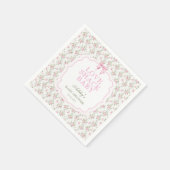 Liefde Shack Roze Bow Bloemen Baby shower Servet (Hoek)