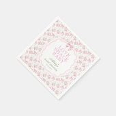 Liefde Shack Roze Bow Bloemen Baby shower Servet (Hoek)