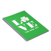 Liefde Shamrock Klaver Iers Groen Wit Aangepaste T Notitieboek (Rechterzijde)