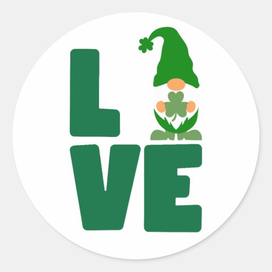 Liefde & Shamrock 🍀❤️ Ronde Sticker (Voorkant)