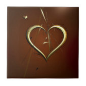 Liefde Shards of Gold Ceramic Tegel Tegeltje (Voorkant)