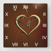 Liefde Shards of Gold Clock Vierkante Klok (Voorkant)