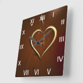 Liefde Shards of Gold Clock Vierkante Klok (Hoek)