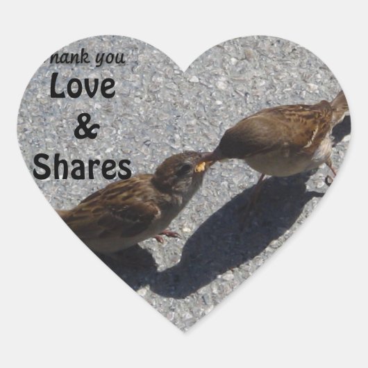 Liefde & Share_ Hart Sticker (Voorkant)