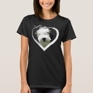 Liefde Sheepadoodle Oud Engels Sheepdog Poodle Lov T-shirt