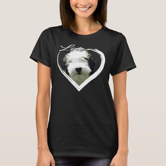 Liefde Sheepadoodle Oud Engels Sheepdog Poodle Lov T-shirt (Voorkant)
