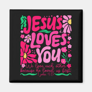 Liefde Shirt Jezus Boho Bloemig Religieus Geloof Magneet