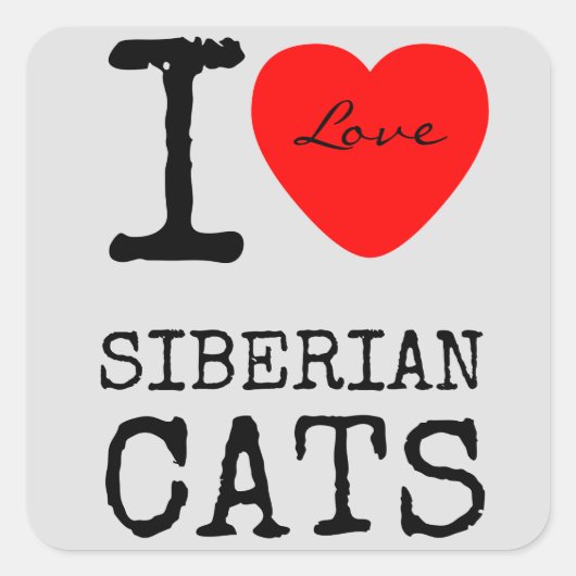 Liefde Siberische Katten Stickers (Voorkant)