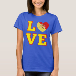 LIEFDE Siciliaanse Trinacria als de O in Liefde T-shirt