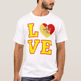 LIEFDE Siciliaanse Trinacria als de O in Liefde T-shirt