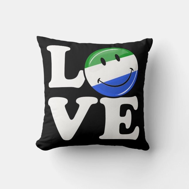 Liefde Sierra Leone glimlach vlag Kussen (Voorkant)