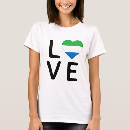 Liefde - Sierra Leone vlag T-shirt (Voorkant)