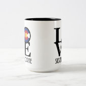 LIEFDE Silverthorne Colorado 15oz Tweekleurige Koffiemok (Center)