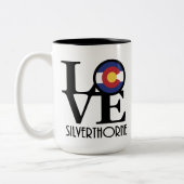 LIEFDE Silverthorne Colorado 15oz Tweekleurige Koffiemok (Links)