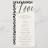 Liefde Simple Script Calligraphy Geometric Wedding Programmakaart (Voorkant / Achterkant)