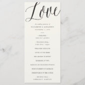 Liefde Simple Script Calligraphy Geometric Wedding Programmakaart (Voorkant)