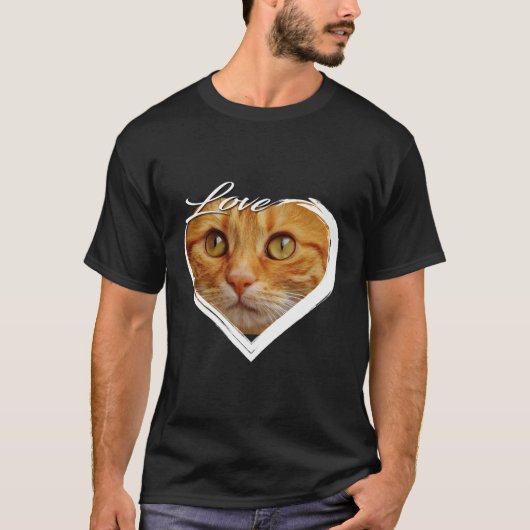 Liefde Sinaasappel Tabby Kitty Cat Lover T-shirt (Voorkant)