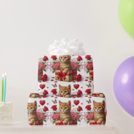 Liefde Sinaaspoes in Valentijnsdag Doos Cadeaupapier