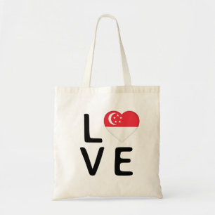 Liefde - Singapore vlag Tote Bag