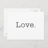 Liefde. Sjabloon zwart-witliefdesofferte Briefkaart (Voorkant / Achterkant)