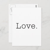 Liefde. Sjabloon zwart-witliefdesofferte Briefkaart (Voorkant / Achterkant)