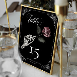 Liefde Skelet Hand Roos Halloween Gotische bruilof Kaart