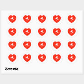 Liefde Skiën Rode Hart Ronde Sticker (Vel)