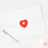 Liefde Skiën Rode Hart Ronde Sticker (Envelop)