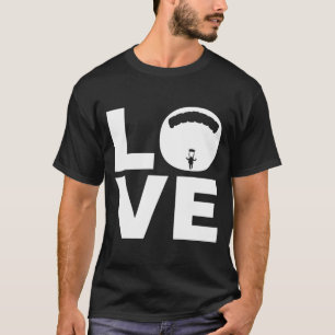Liefde skydiving voor skydivers AMP parachutisten T-shirt