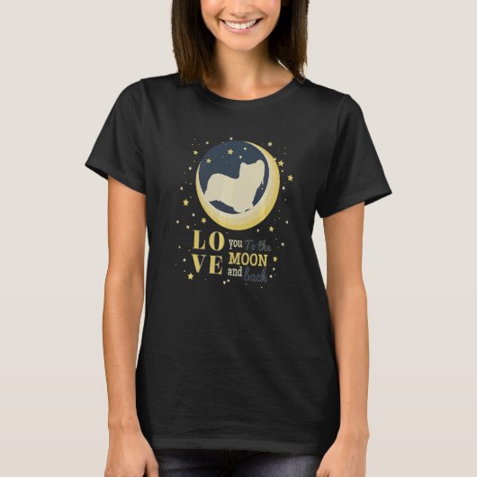 Liefde Skye Terrier hond naar de maan T-shirt (Voorkant)